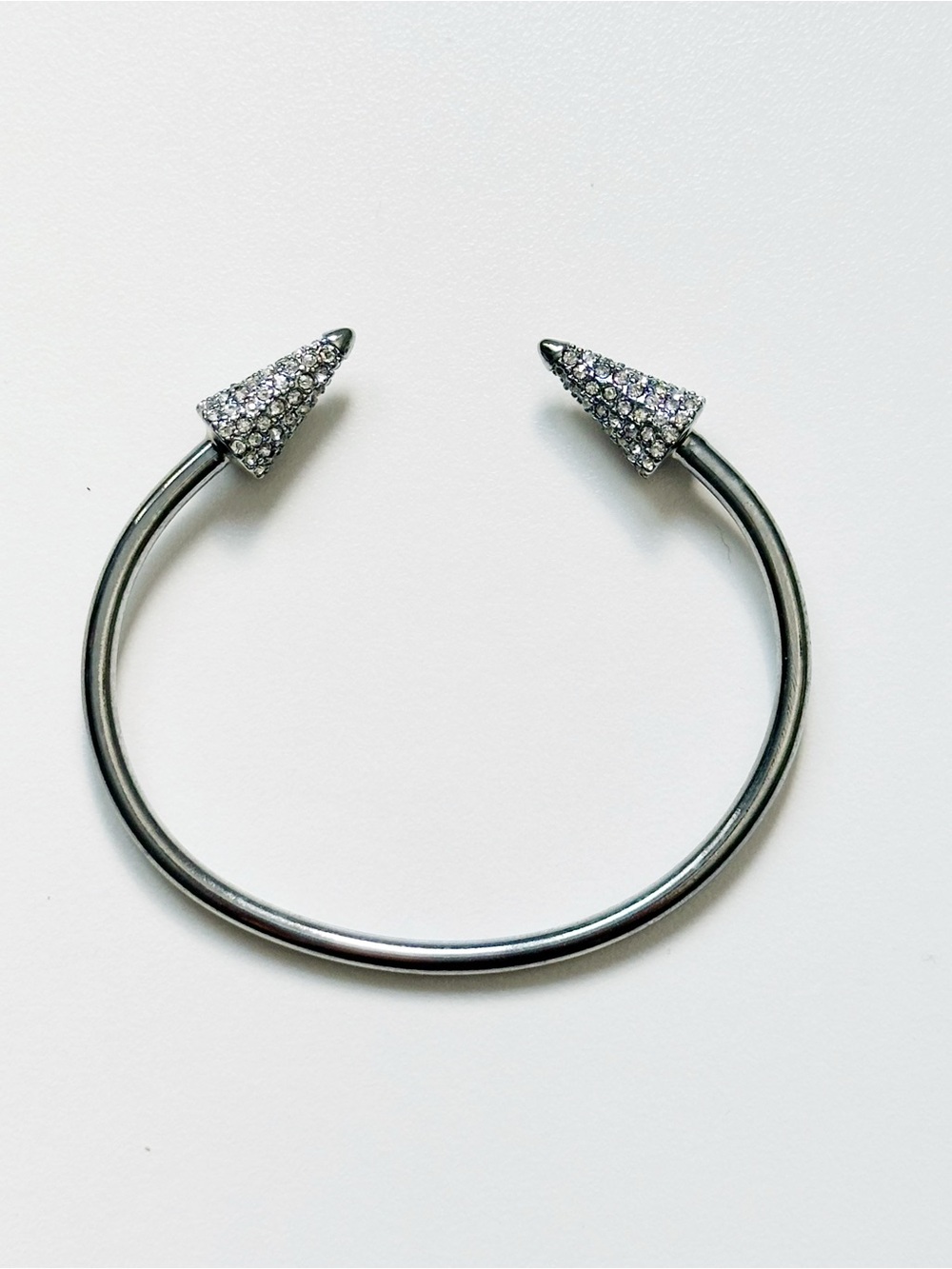 Juicy Couture Silver-Tone Pavé Cone Spikes Open Cuff Bracelet
